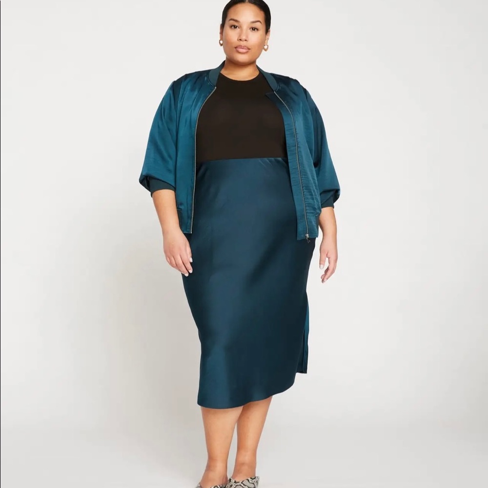 Universal Standard NWT Diane Satin Midi Bias Skirt